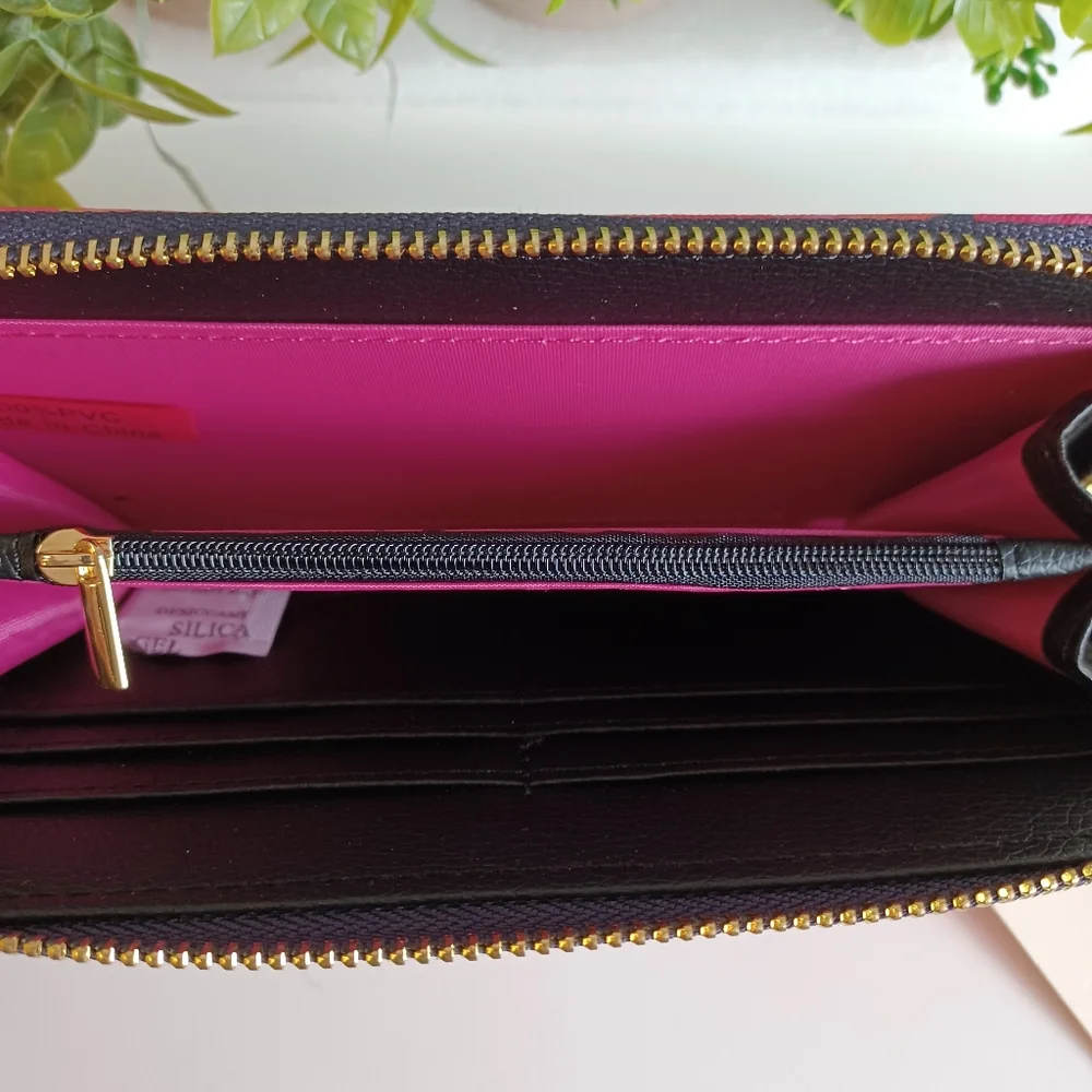 Trina Turk Pink FloraL Multi-Compartment Wallet